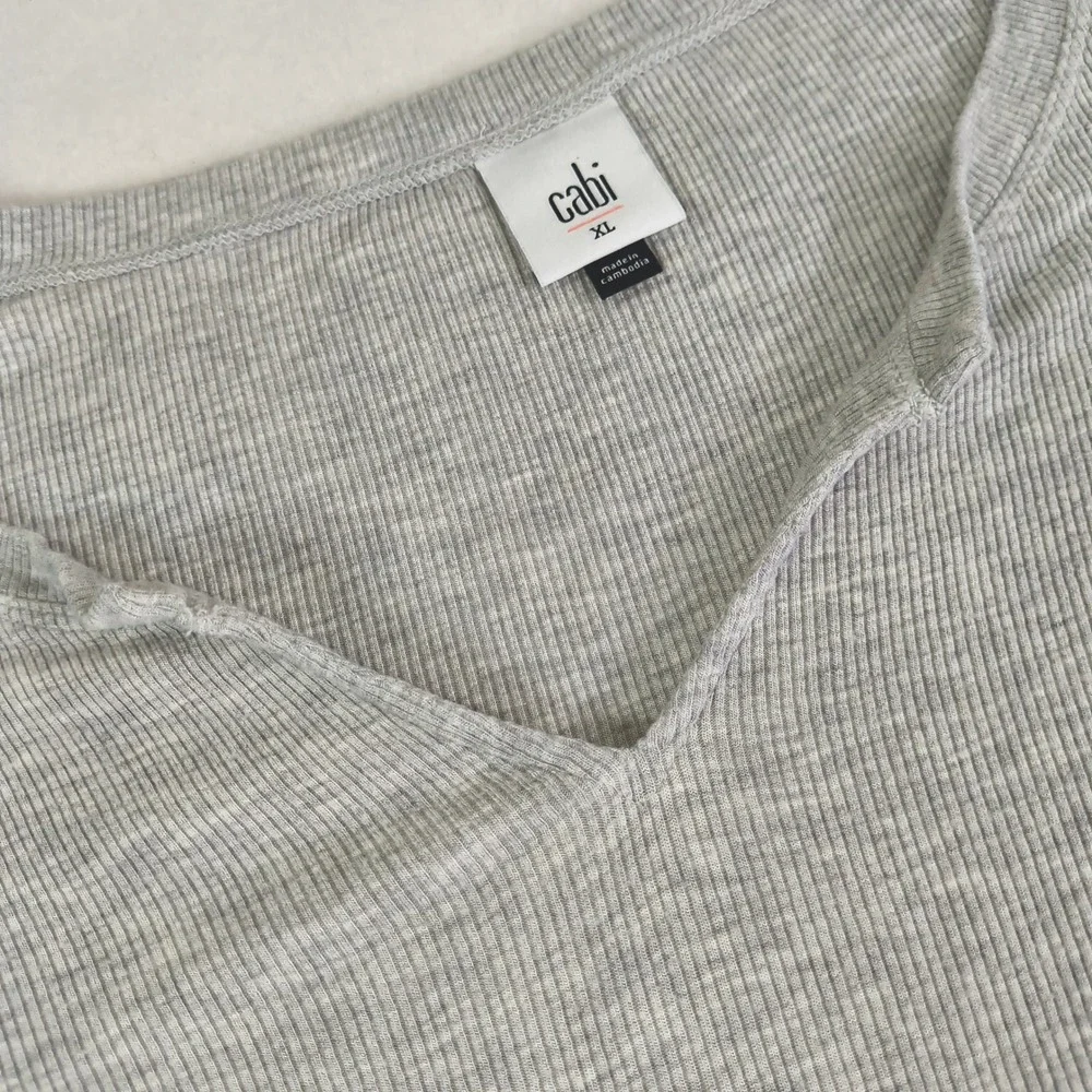 Cabi Ribbed Knit‎ Long Sleeve Top Minimalist Basic Capsule Wardrobe Soft Stretch